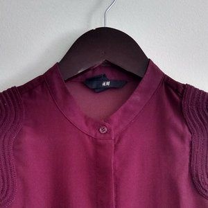 Sheer Dark Purple Sleeveless Blouse